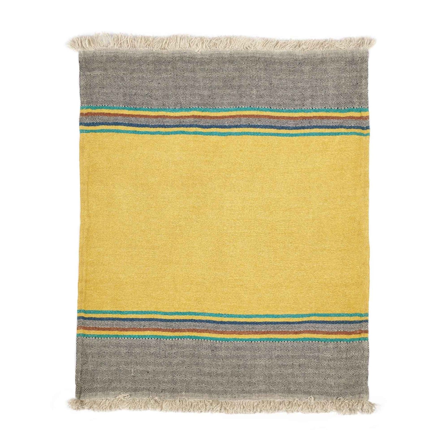 Belgian linen fouta throw blanket flat lay product shot in color Sequoia by Libeco for South Hous.