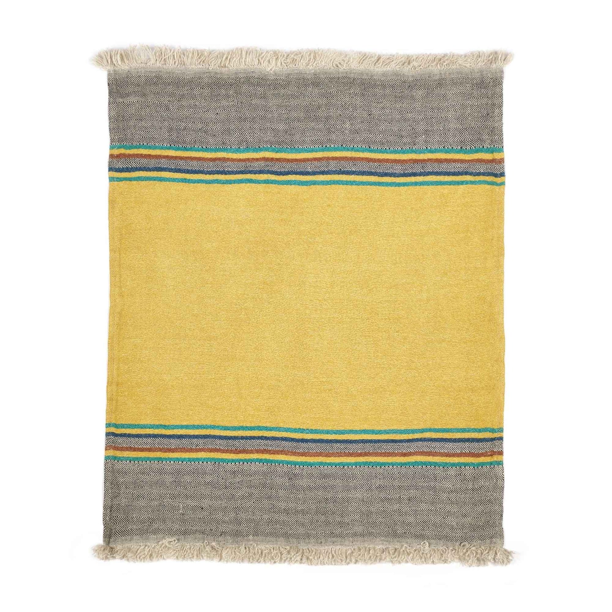 Belgian linen fouta throw blanket flat lay product shot in color Sequoia by Libeco for South Hous.