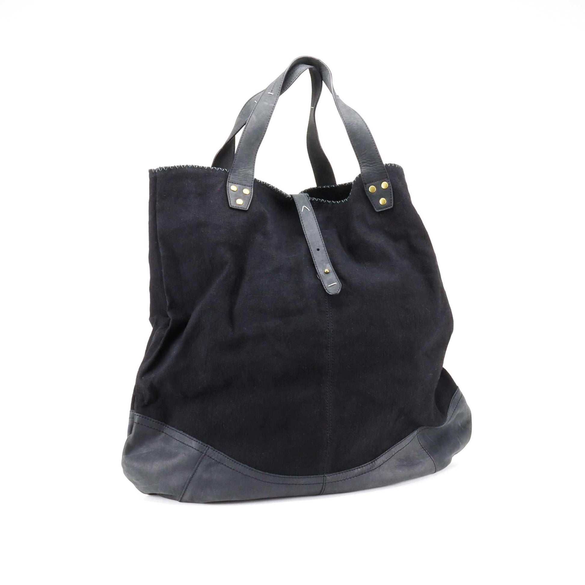 SOUTH HOUS EXCLUSIVE Bernardo Hemp Leather Oversized Tote Bag Black LIMITED EDITION