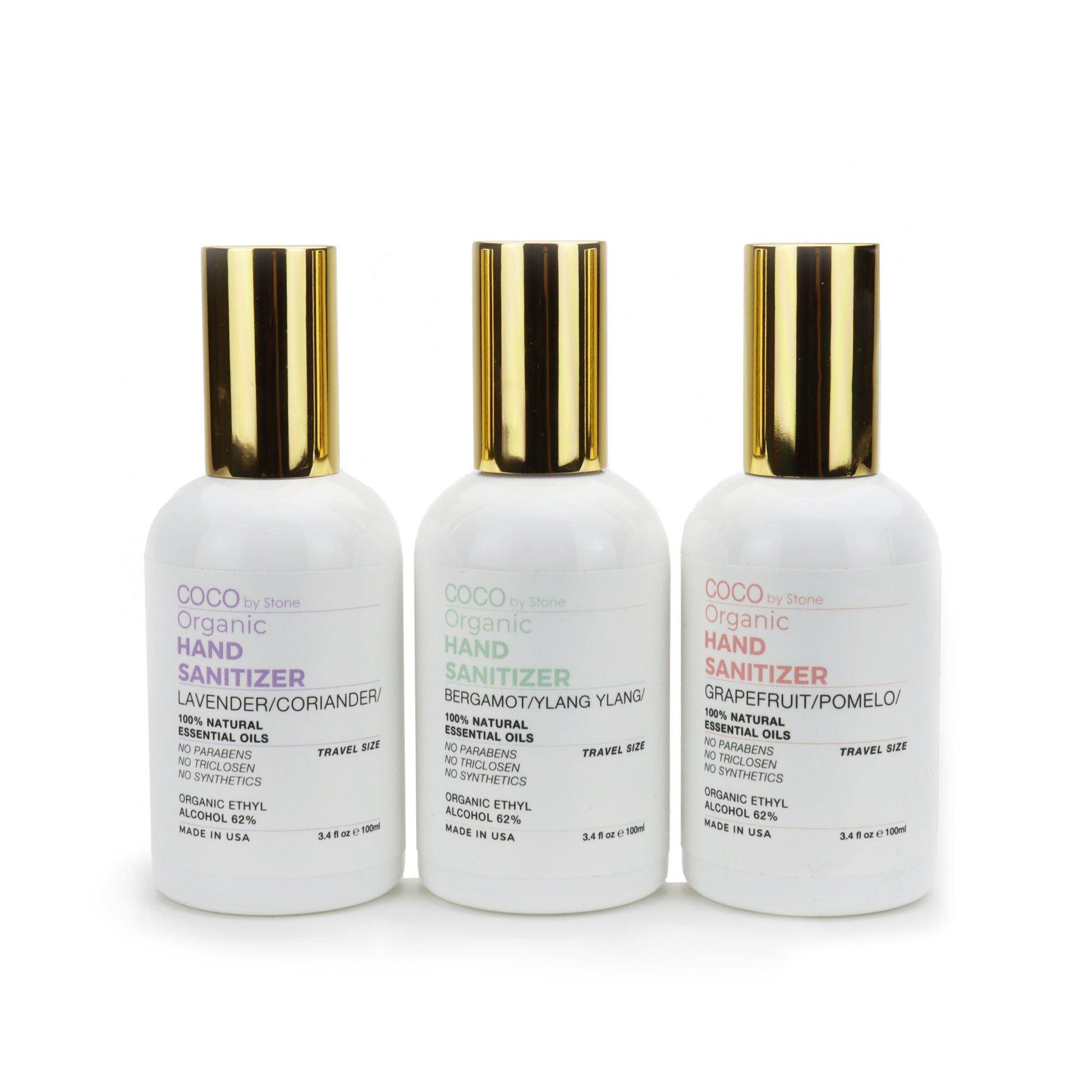 Detail SOUTH HOUS Lavender Bergamot Grapefruit Trio COCO TRAVEL SIZE ORGANIC HAND SANITIZER SPRAY Set of 3