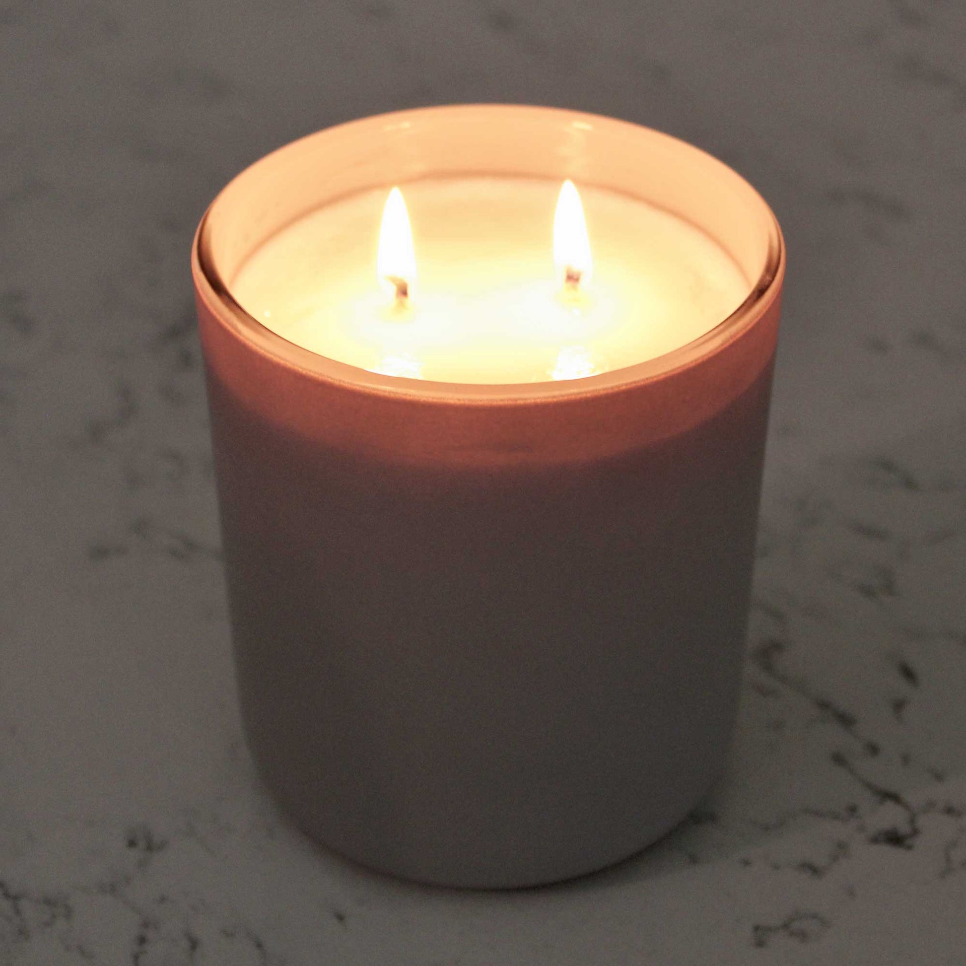 South Hous Destination Candle lifestyle lit candle detail product shot by Simple Lux Co for South Hous.