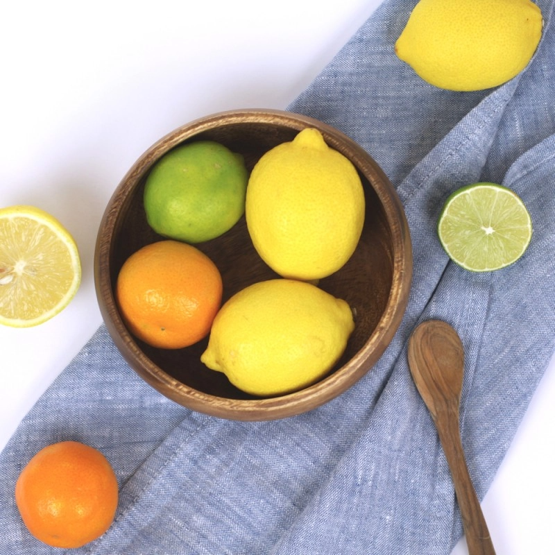 Linen Kitchen Towel lifestyle detail product shot in color Heather Blue by LinenCasa for South Hous.