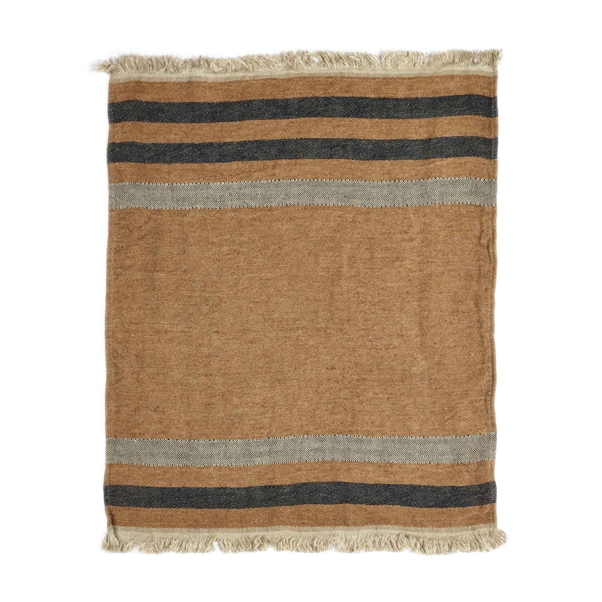 Belgian linen fouta throw blanket flat lay product shot in color Nairobi by Libeco for South Hous.