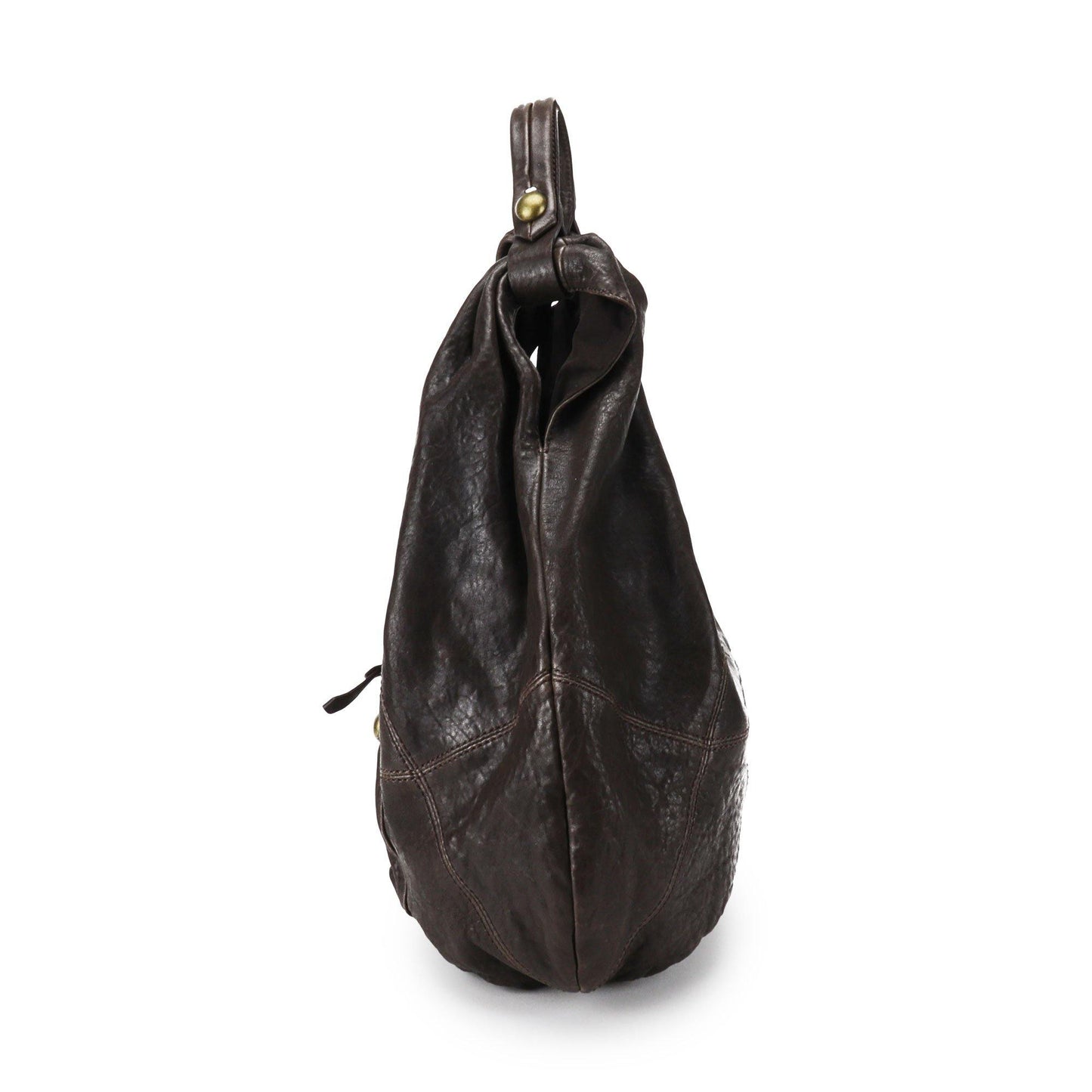 SOUTH HOUS EXCLUSIVE Bernardo Charlize Leather Slouchy Hobo lambskin espresso expresso vintage brass thinx