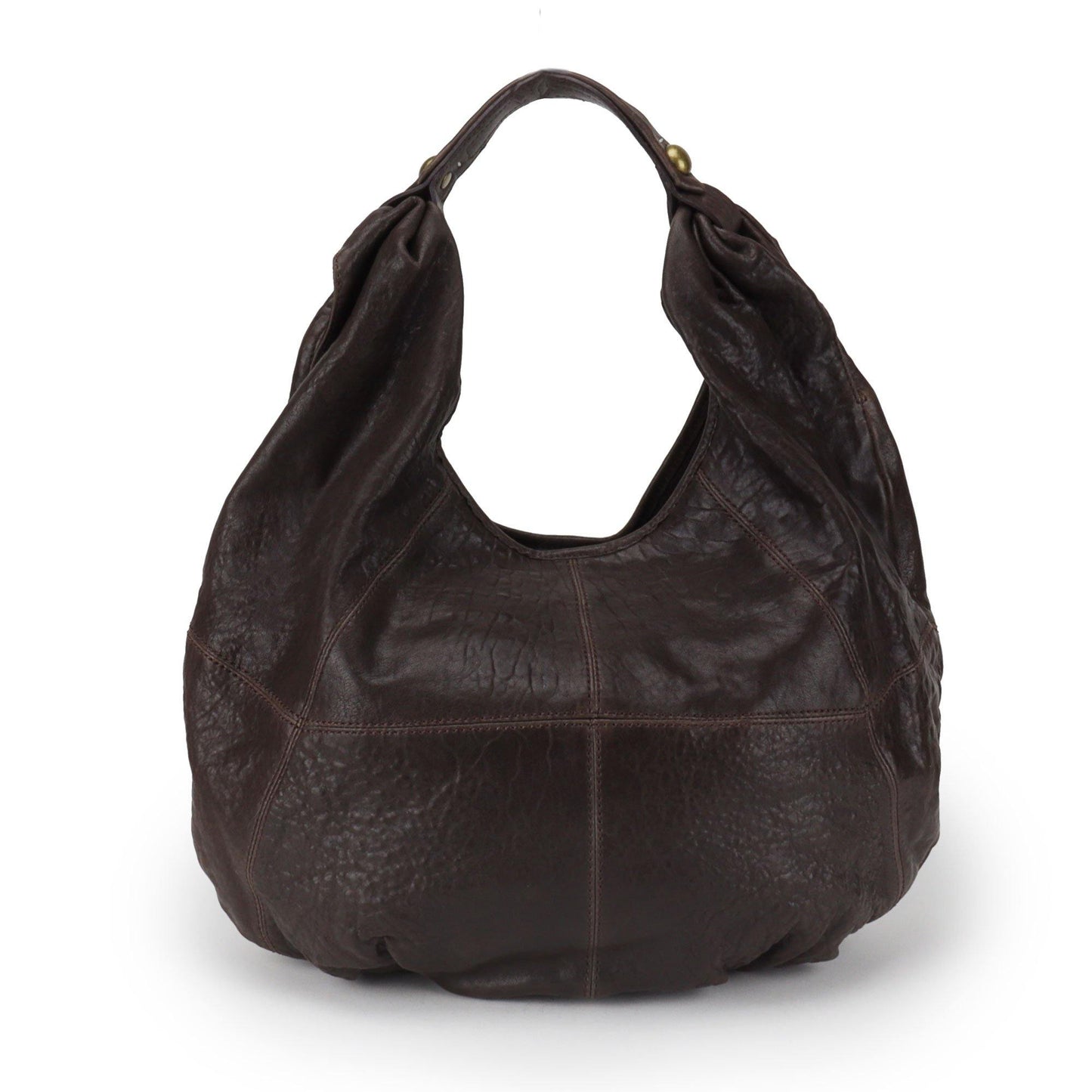 SOUTH HOUS EXCLUSIVE Bernardo Charlize Leather Slouchy Hobo lambskin espresso expresso vintage brass other view from the back I'd hit it