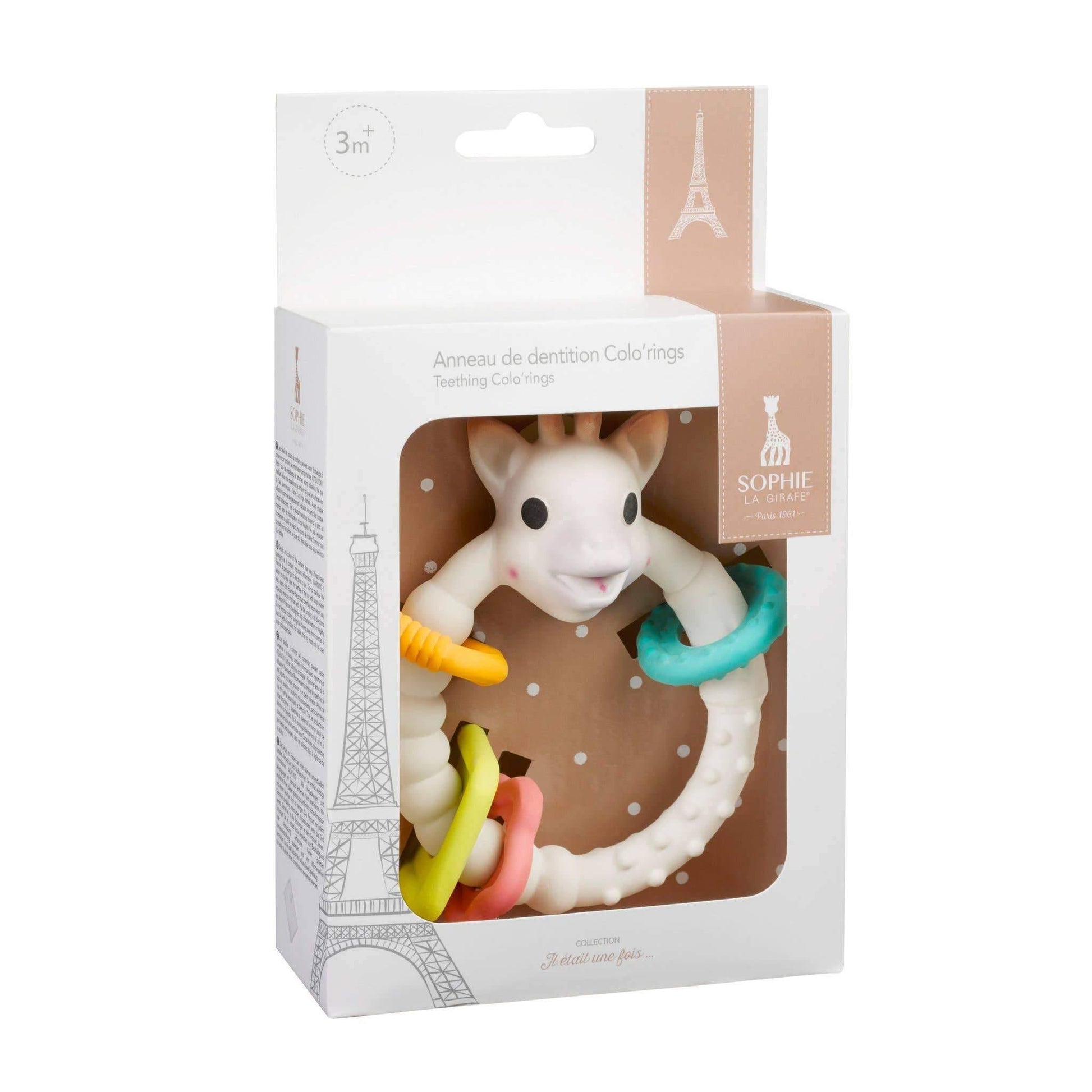 Sophie La Girafe White Classic Baby Teething Colo Ring product gift box shot for South Hous.