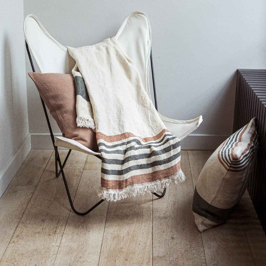 Belgian Linen Throw + Pillow Set by Libeco