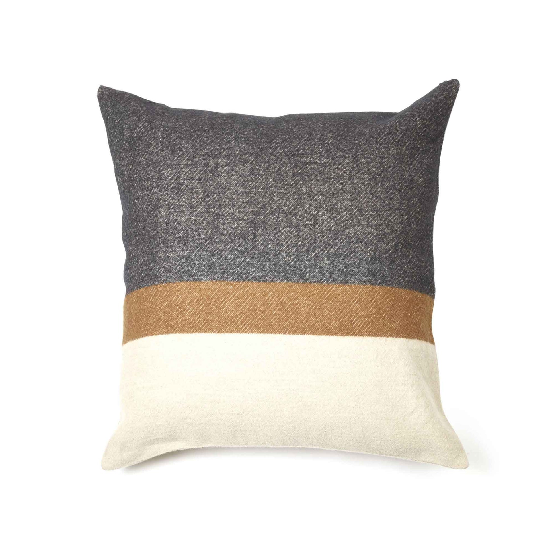 Linen and wool blend throw pillow cover flat lay product shot in color Nash by Libeco for South Hous.
