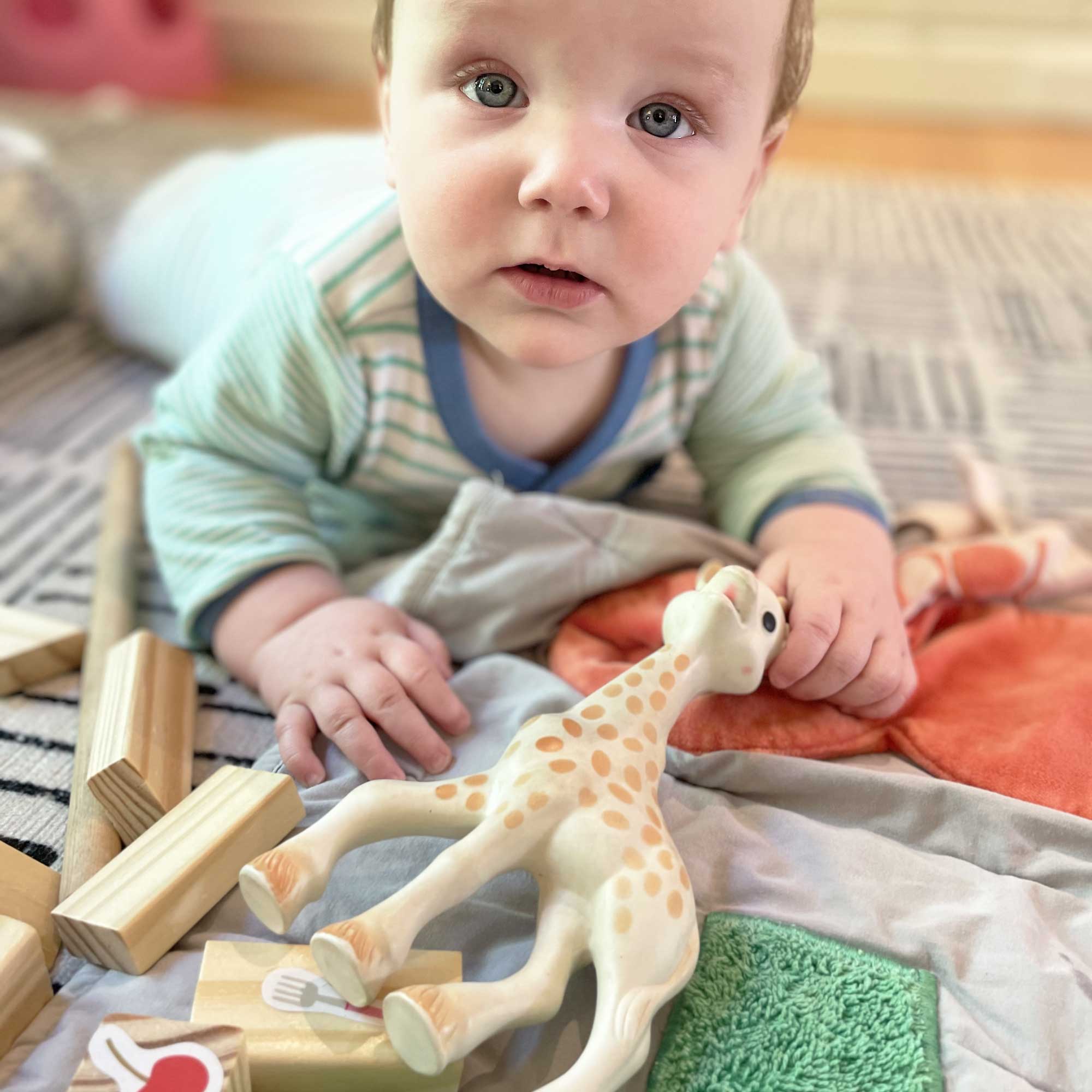 Sophie La Girafe White Box Classic Baby Teether lifestyle product shot for South Hous.