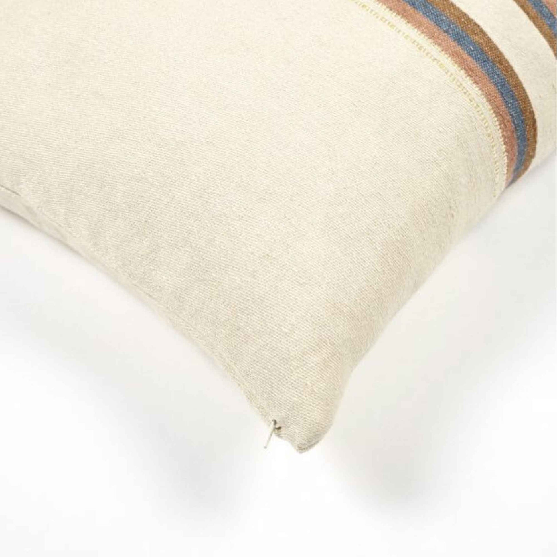 Belgian linen throw pillow cover corner detail shot in color Harlan by Libeco for South Hous.
