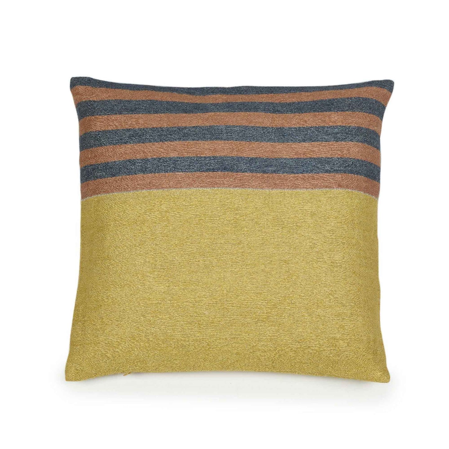Belgian linen throw pillow cover flat lay product shot in color Red Earth by Libeco for South Hous.